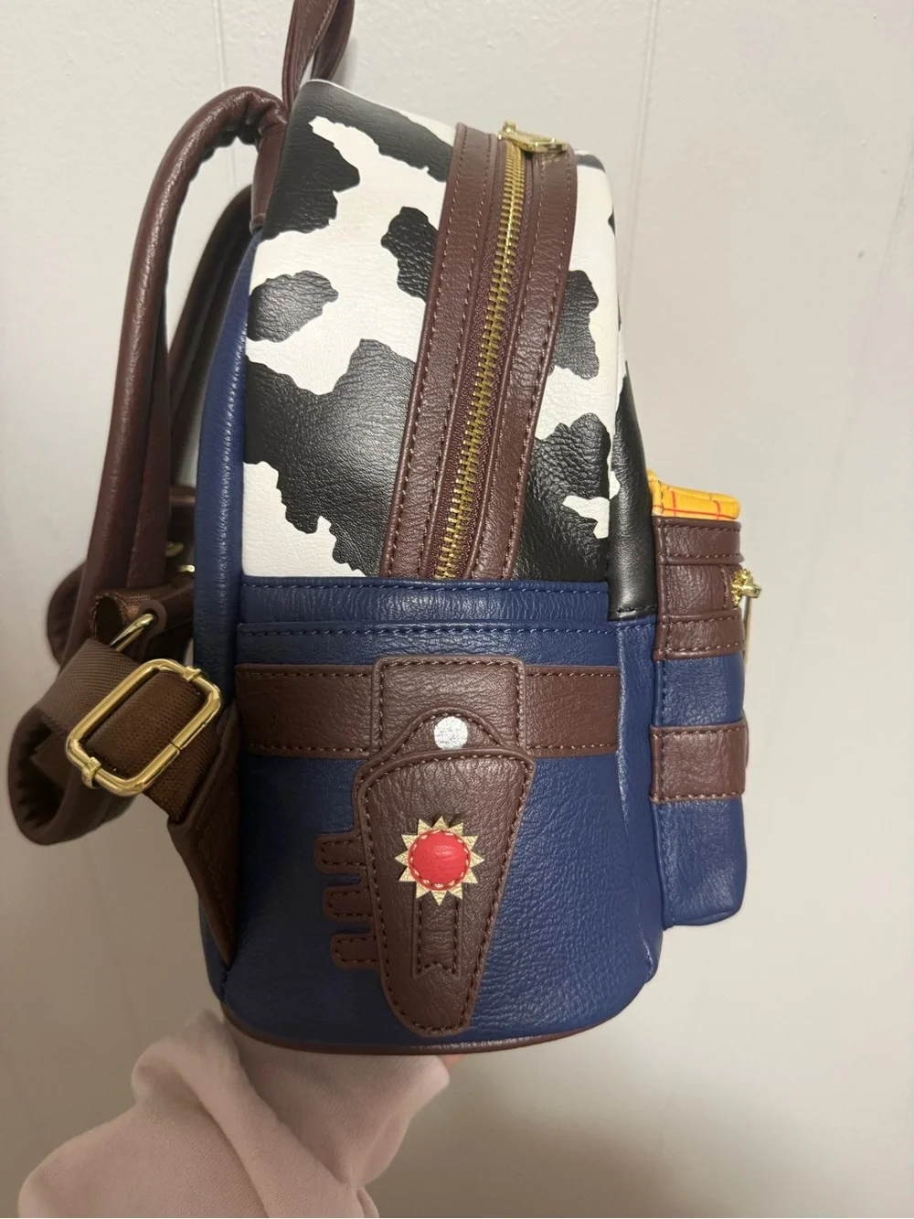Loungefly Woody-Inspired Mini Backpack - Blue/Yellow/Cowprint